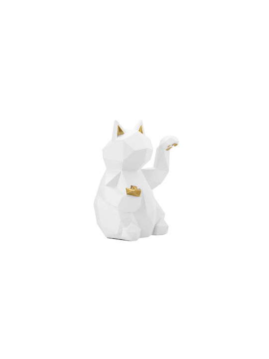 Techkidz Interior Decoration Model Lucky Cat Modernized Version Maneki-neko White