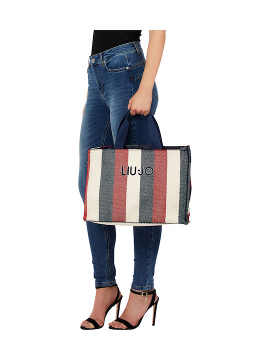 Stoff Damen Tote Tasche Blau
