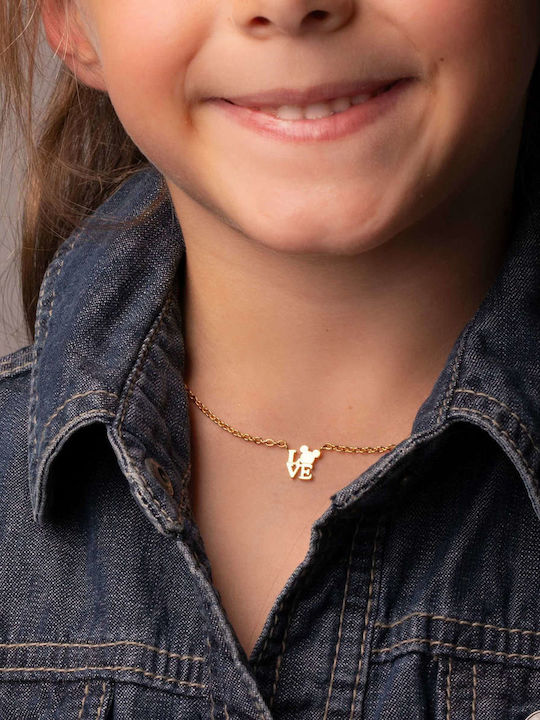 Disney Necklace From Gold Plated Steel