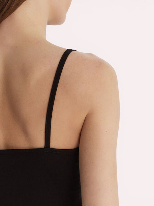 Women's Cotton Sleeveless Black Blouse