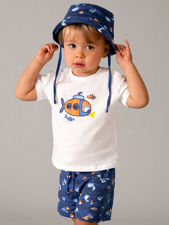 Kinderbekleidungsset mit Shorts Sommer 3 Stück Weiß Blau