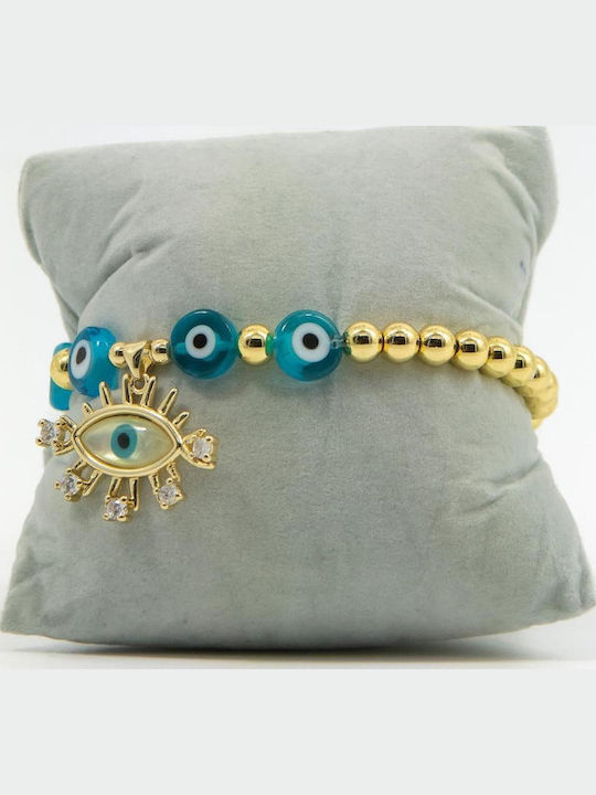 Women's Bracelet with Eye Design in Brass Gold Plated 17cm