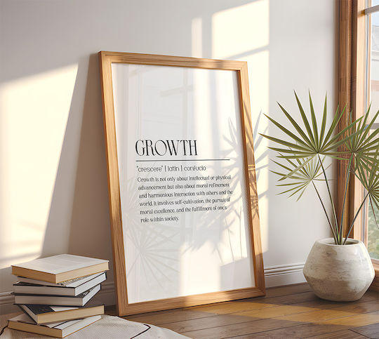 Quote Poster Growth Confucius Pq152 30cm X 40cm Λευκή Ξύλινη Κορνίζα