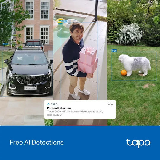 TP-LINK Tapo C660 Kit IP Камера За Видеонаблюдение 4K Водоустойчива На Батерии