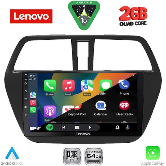 Lenovo Автомобилна Аудио Система За Suzuki SX4 S-Cross 2014-2021 (Bluetooth/USB/WiFi/GPS/Apple CarPlay/Android Auto) С Touch Screen 9"