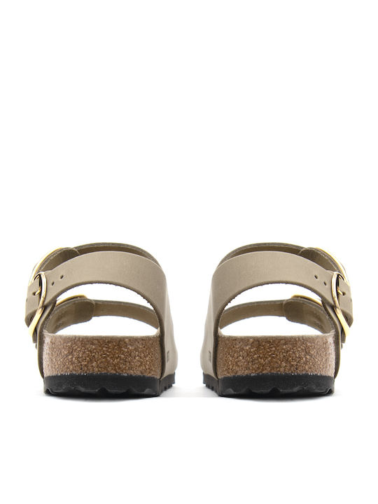Milano Leder Flache Damen Sandalen Braun Schmal Passform