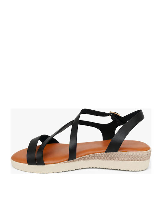 Flache Sandalen Für Damen Schwarz
