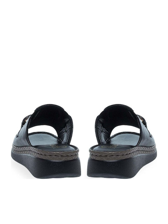 Damen Flache Schwarze Sandalen