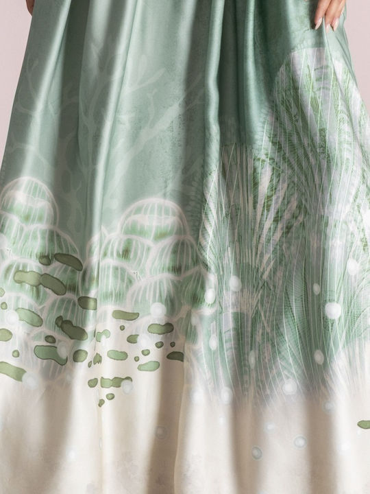 Summer Maxi Dress for Wedding Christening Green