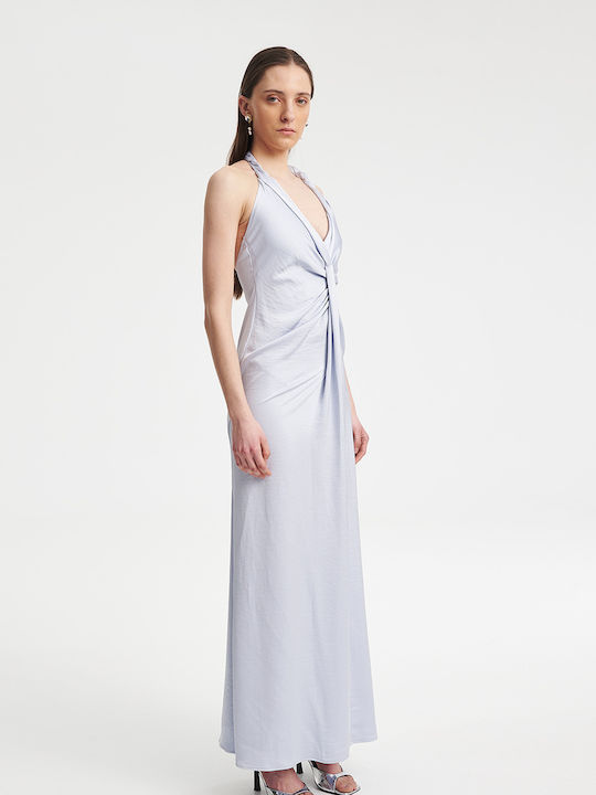 Eleh Satin Evening Dress Light Blue