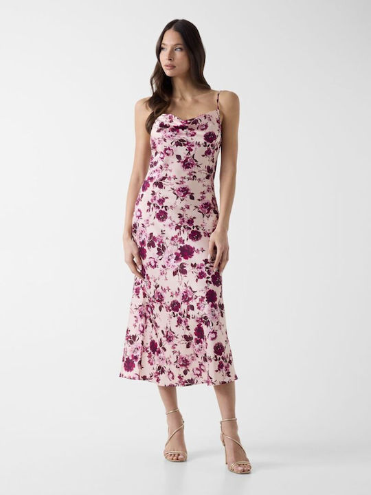 Akilina Summer Midi Dress for Wedding Christening Drape Fuchsia