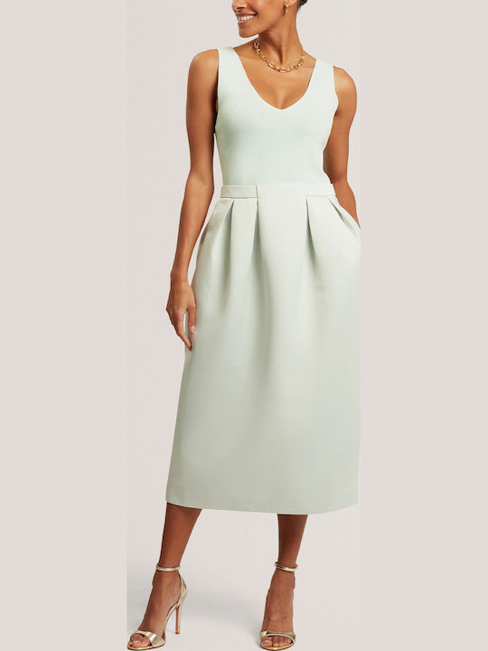Summer Midi Dress for Wedding Christening Pl-Green 284565-Pl-Green