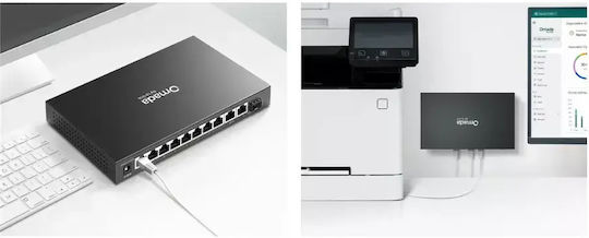 TP-LINK Omada ES210GP Combo v1 Verwaltet L2 PoE+ Switch mit 9 Ports Gigabit (1Gbps) Ethernet und 1 SFP Port