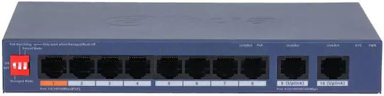 Dahua CS4010-8ET2GT-60 Managed L2 PoE+ Switch with 10 Gigabit (1Gbps) Ethernet Ports