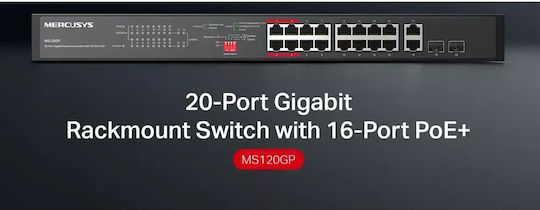 Mercusys MS120GP v1 Unmanaged PoE+ Switch με 16 Θύρες Ethernet και 2 SFP Θύρες