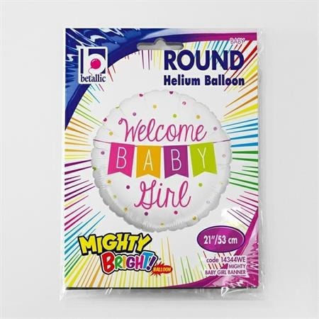 21" Balloon Birth Welcome Baby Girl Banner