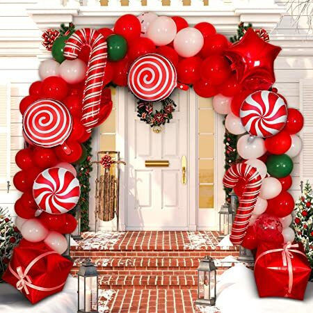 Μπαλόνι Φοιλ Σχήμα Γλειφιτζούρι Κόκκινο Candy Cane 98εκ X 63εκ