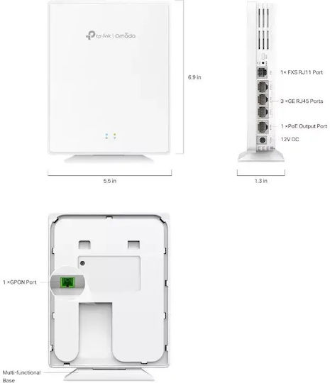 TP-LINK HX220 v1 WiFi-Mesh-Netzwerk Zugriffspunkt Wi-Fi 6 Dualband (2,4 & 5 GHz) in Einzelner Bausatz Weiß