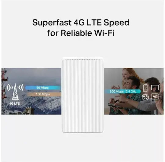 Mercusys MB112-4G v1 Ασύρματο 4G Router Wi‑Fi 4 με 2 Θύρες
