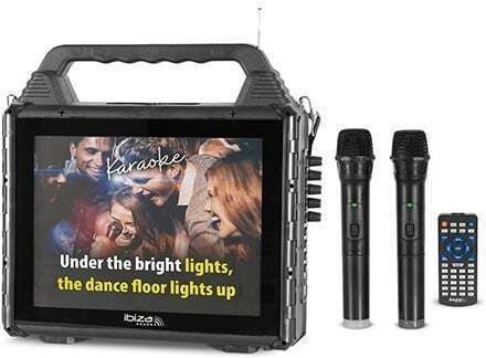 Ibiza Sound Sistem De Karaoke Cu Microfoane Fără Fir Negru