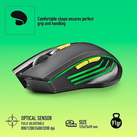 NGS GMX-200 Wireless Gaming Mouse 3200 DPI Black