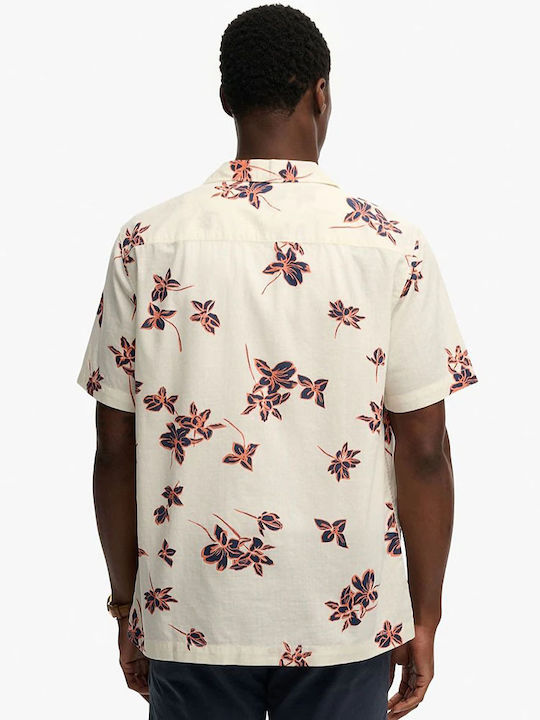 Superdry Ovin Short Sleeve Shirt Lotus Flower Off White