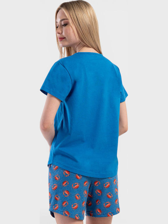 Vienetta Secret Summer Women's Blue Pyjama Set