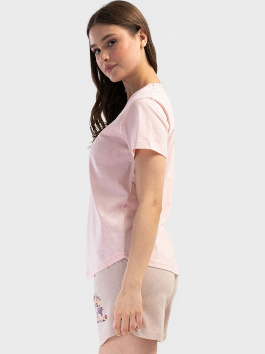Vienetta Secret Summer Women's Pink Pyjama Set
