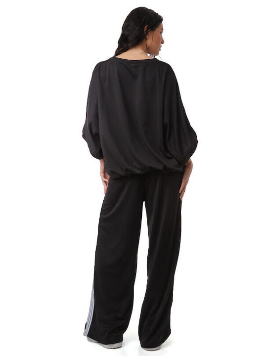 Black Set Palazzo Pants Blouse