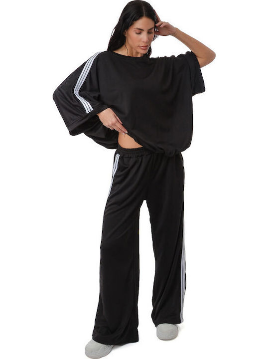 Black Set Palazzo Pants Blouse