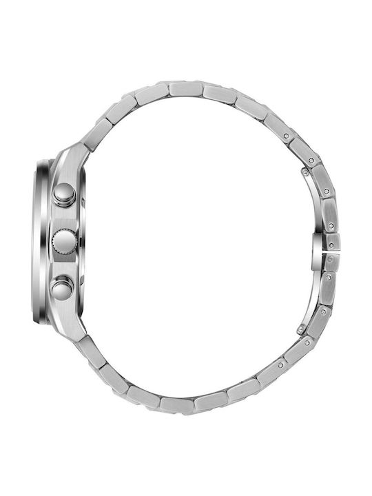 Beverly Hills Polo Club Dual Time Ανδρικό Ρολόι Μπαταρίας με Χρυσό Μεταλλικό Μπρασελέ