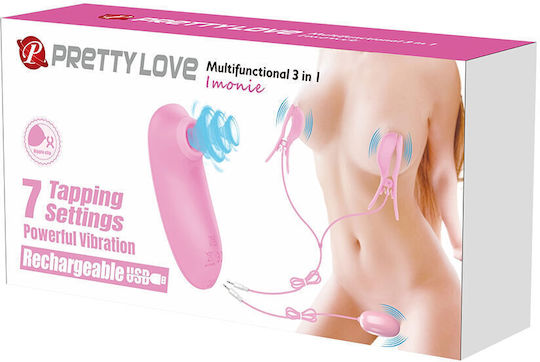 Pretty Love Anal Plugs with Vibration Set Small Pink