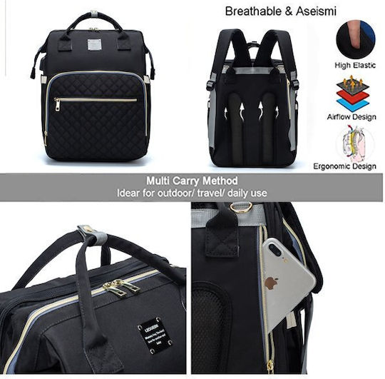 Lequeen Bag-Bed Shoulder/Hand Black 34x23x42cm