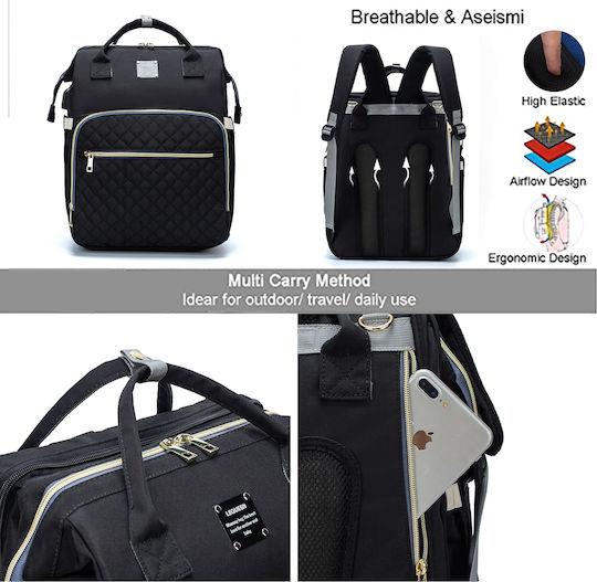 Lequeen Bag-Bed Shoulder/Hand Black 34x23x42cm