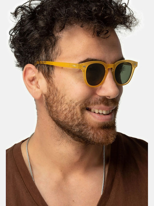 Twig Bauman Unisex Sonnenbrillen mit Brauner Schildkröte Horn umrandetem Rahmen BNS10