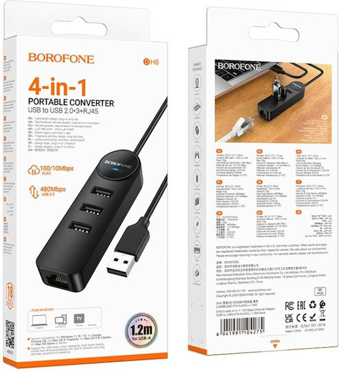 Borofone USB-A Männlich Zu Ethernet USB-A Weiblich 1 Stück