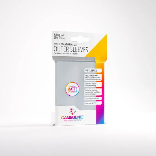 Gamegenic Outer Non-Glare Matte Clear 69x94mm Card Sleeves Standard Size 50pcs Transparent