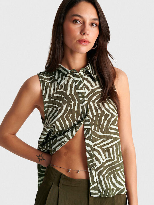 Sleeveless Women's Shirt Green