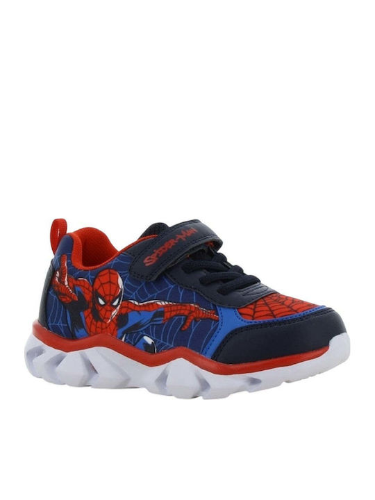 Kids Sneakers Anatomic with Hoop & Loop Closure & Lights Black