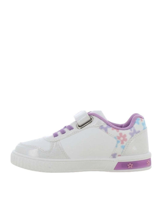 Sneaker Παιδικά Sneakers Ανατομικά με Σκρατς & Φωτάκια Λευκά