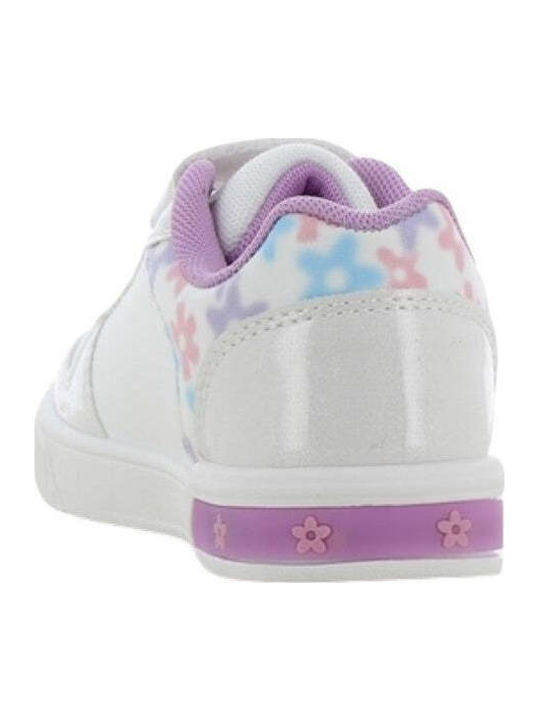 Sneaker Παιδικά Sneakers Ανατομικά με Σκρατς & Φωτάκια Λευκά
