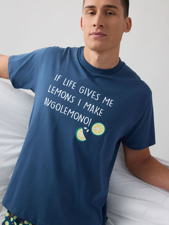 Minerva Lemons Καλοκαιρινή Ανδρική Βερμούδα Πιτζάμας Minerva Lemons Καλοκαιρινή Ανδρική Βερμούδα Πιτζάμας