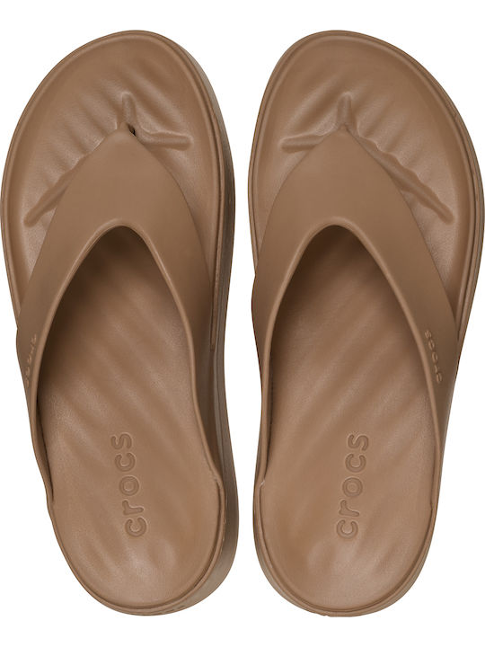 Getaway Flip Flops with Platform in Brown Colour