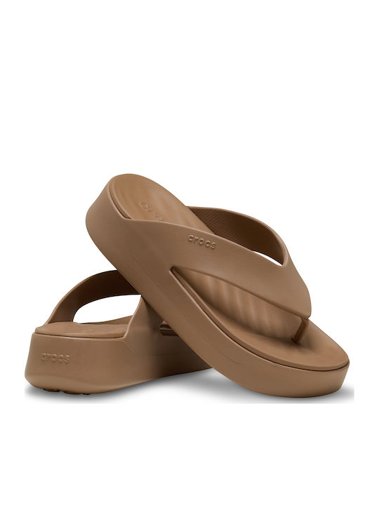 Getaway Flip Flops with Platform in Brown Colour