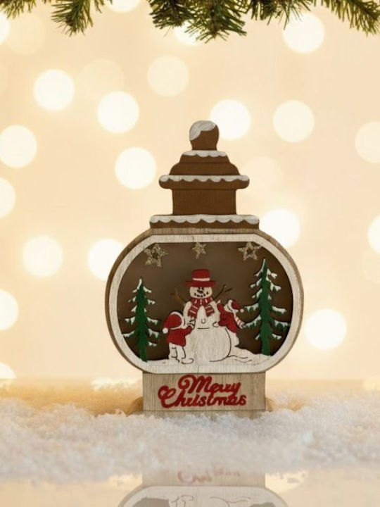 +Efo Christmas Wood Battery Lantern 17x11cm