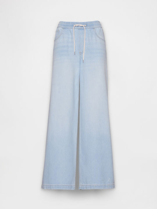 Women's Jean Pants Mid Rise in Baggy Leg Style