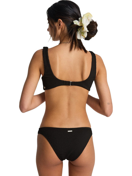 Sommer High Hike Bikinihosen Slip Schwarz Pebble