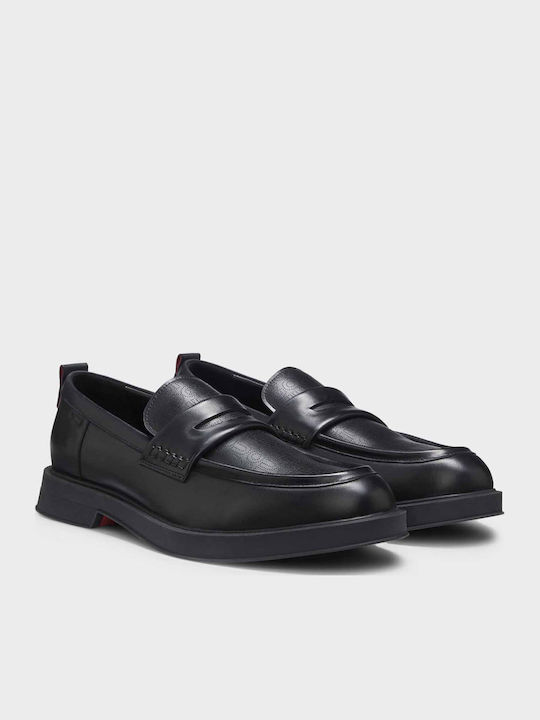Lenner Δερμάτινα Ανδρικά Loafers σε Μαύρο Χρώμα