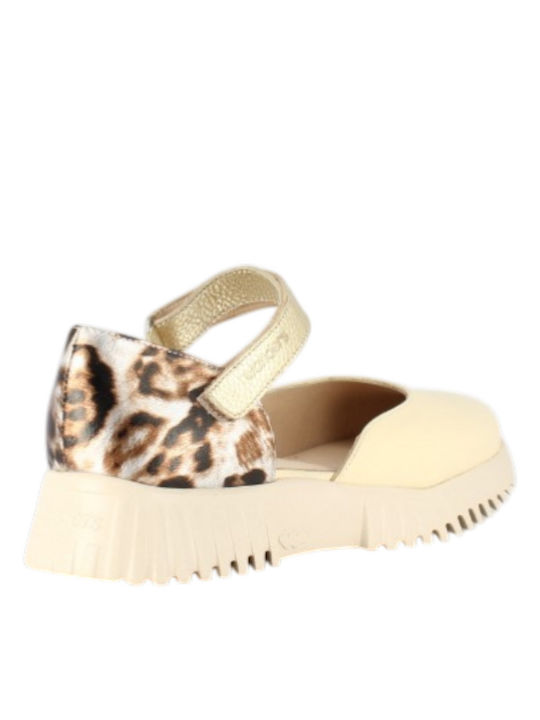 Γυναικείες Μπαλαρίνες Slingback με Λουράκι σε Μπεζ Χρώμα
