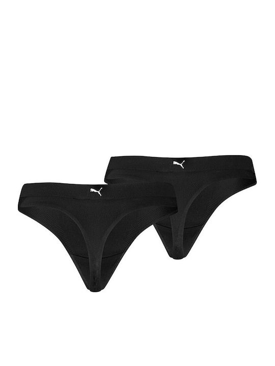Γυναικεία String 2Pack χωρίς Ραφές Μαύρα